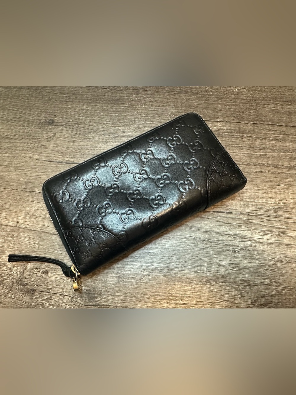 Gucci Black Guccissima Leather Zip Around Wallet - Picture 6 of 13